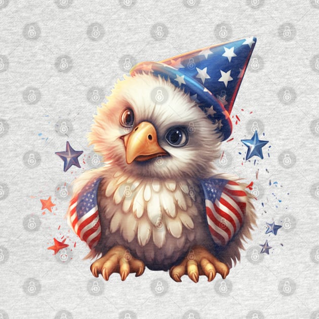4th of July Baby Bald Eagle #3 by Chromatic Fusion Studio